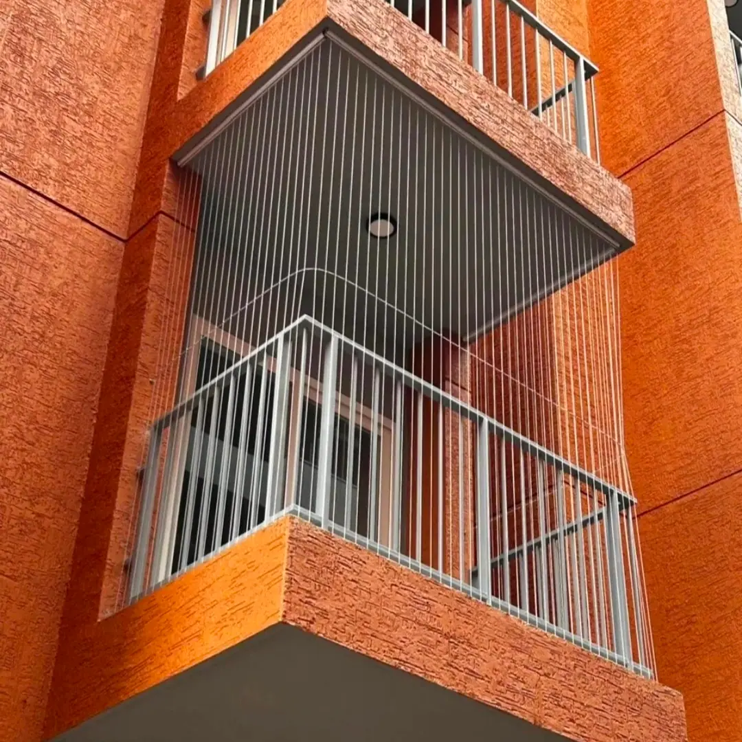 Invisible grill on building balcony in Chennai